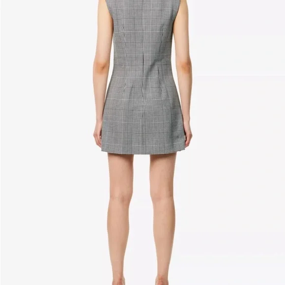 SELF-PORTRAIT Check-Print Sleeveless Stretch-Woven Minidress US 12 - Picture 6 of 16
